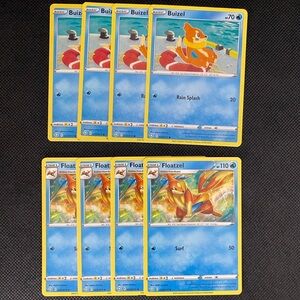 022/072 Buizel x4 
023/072 Floatzel x4 Playset 
Pokemon TCG Shining Fates Lot